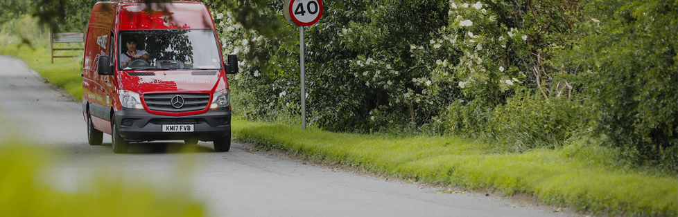 ParcelForce van on the road
