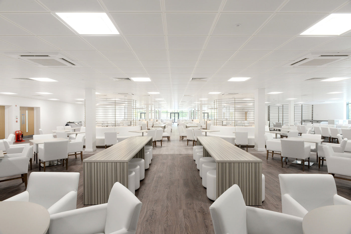 Knauf metal ceiling tiles in an office environment